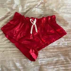 Sexy red lingerie shorts